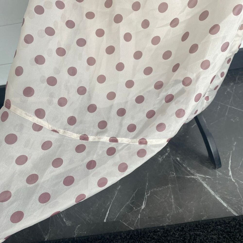 Melloday Polka Dot Midi Skirt Cream Brown Size X-Large with Pockets - Picture 5 of 12